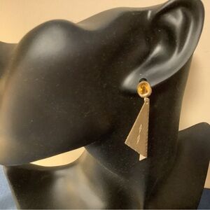 Stamped 14K Yellow Gold Earrings with Yellow Topaz